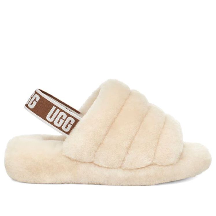 (WMNS) UGG Fluff Yeah Slide 'Natural' 1095119-NAT