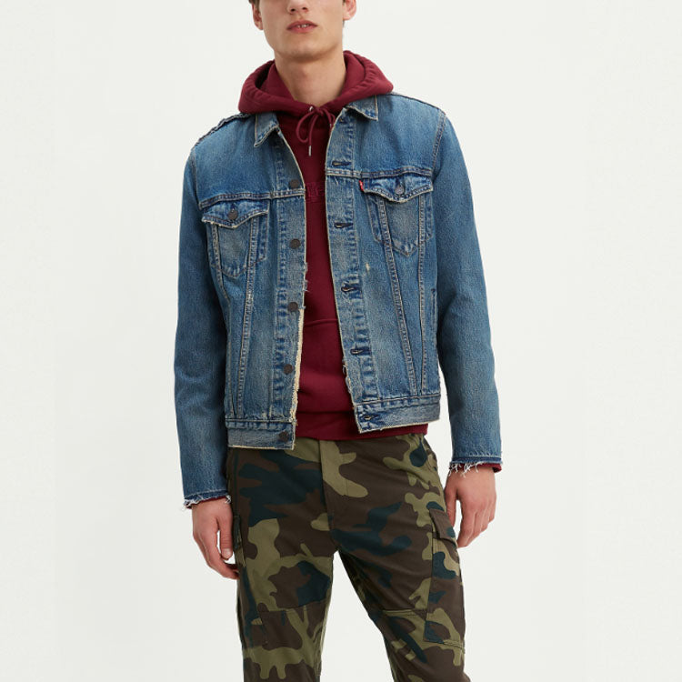 Levis Loose Ripped Denim Jacket Lapel Men's Denim 72334-0429