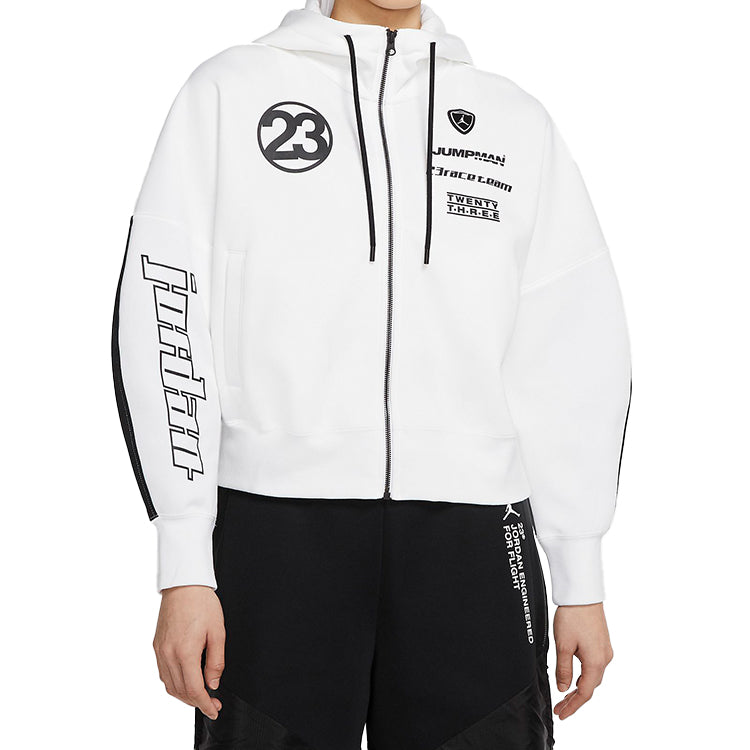 (WMNS) Air Jordan Moto Lightweight Hoodies 'White' CU4156-100