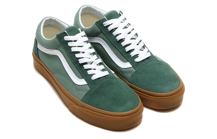 Vans Old Skool Stylish Breathable Wear-Resistant Cozy Low Top Casual Skate Shoes Unisex Green White VN0A38G1Q9V