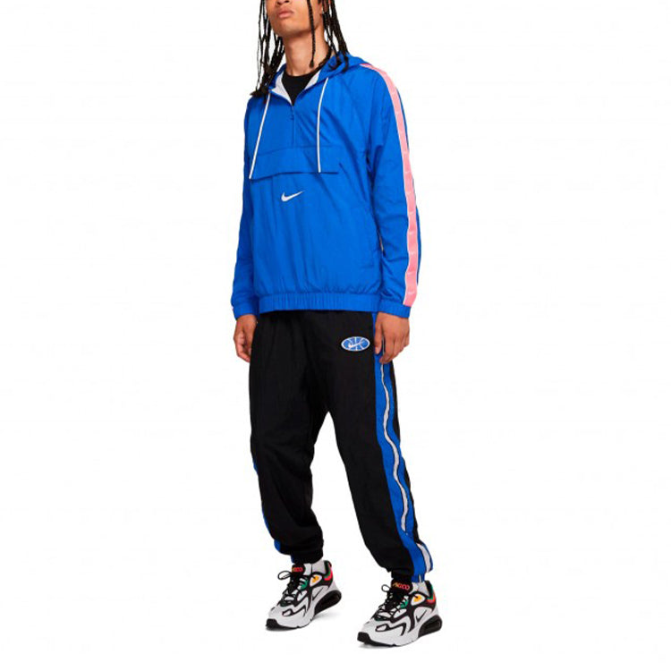 Nike Sportswear Swoosh Casual Half Zipper hooded track Jacket Blue CD0419-480