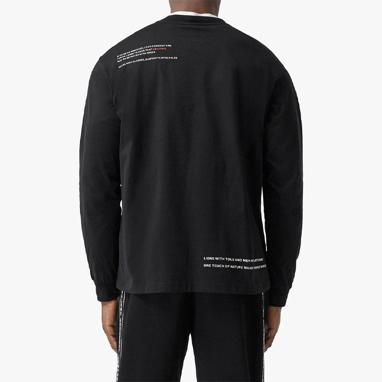 Men's Burberry Montage Long Sleeves Printing Cotton Black 80318811