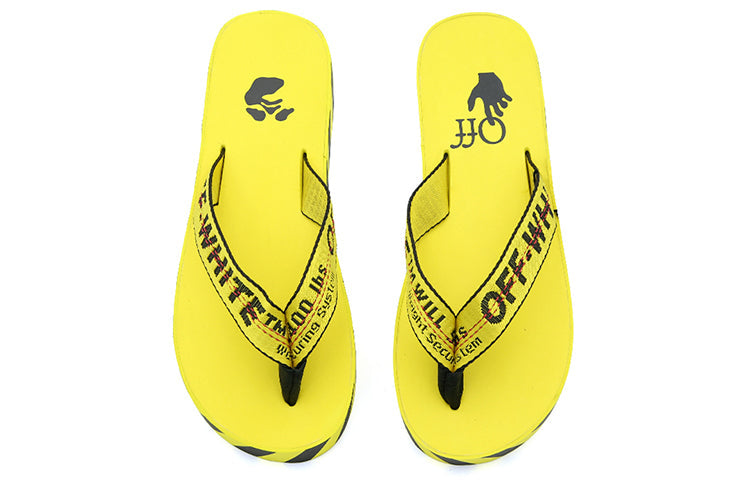 Off-White Flip Flops 'Graphic Print - Yellow' OMIA131F20MAT0011810