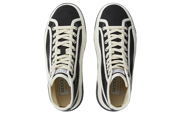 (WMNS) Gucci GG Blooms High-Top Sneakers 'Black White' 746768-20Q20-1043