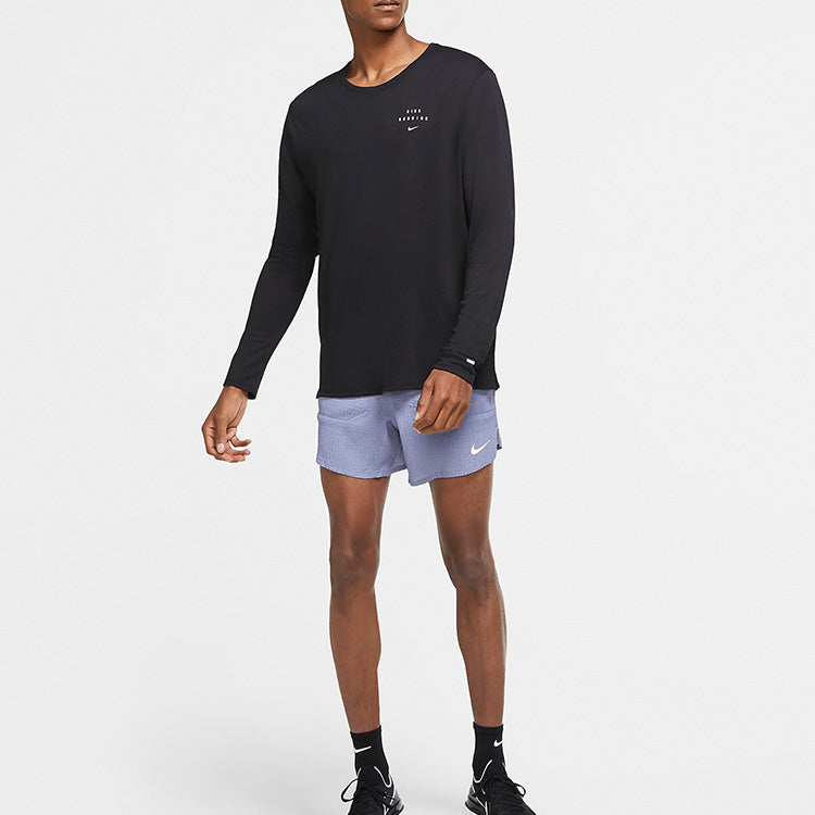 Nike Miler Run Reflective Quick Dry Running Long Sleeves Tops Black CU7879-010