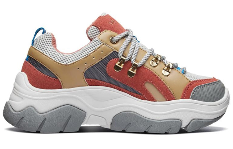 (WMNS) Skechers Black Jack Sneakers Brown/White/Red 74238-MLT
