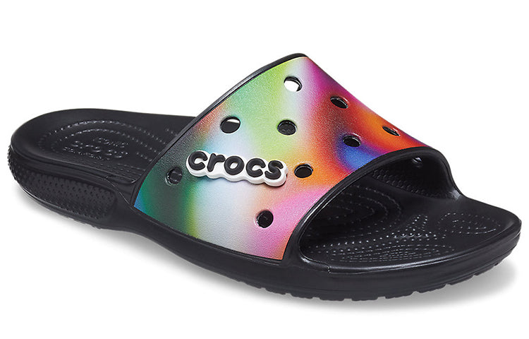 Crocs Colorful Casual Unisex Multi-Color Black Slippers 207557-0C4