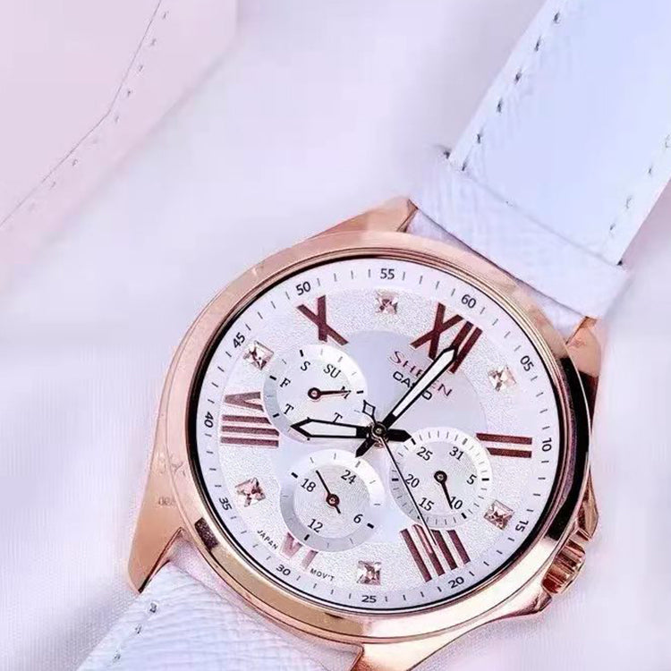 CASIO SHEEN SHE-3806GL-7A /Gold White Analog SHE-3806GL-7AQ
