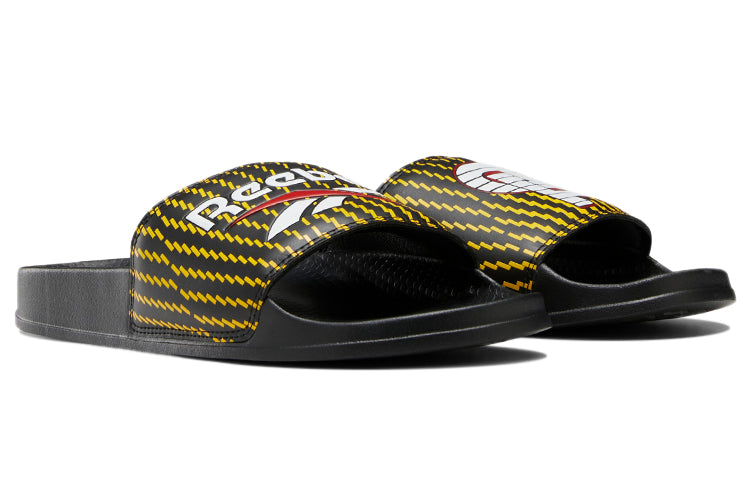 Reebok Classic Slides Athleisure Casual Sports Shoe Unisex Black Yellow GX9585