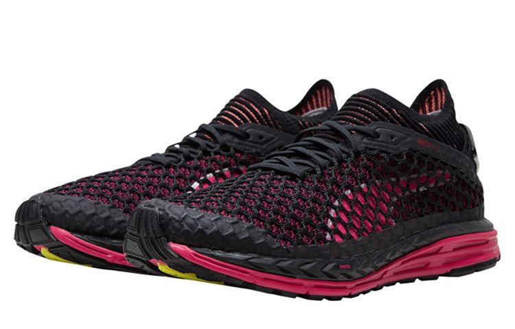 (WMNS) PUMA Speed Ignite Netfit Running Shoes Black/Red 189938-03