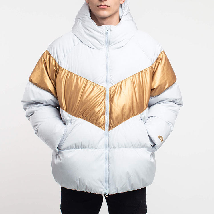 Men's Nike Casual Sports Hooded With Down Feather White Jacket CT0489-043