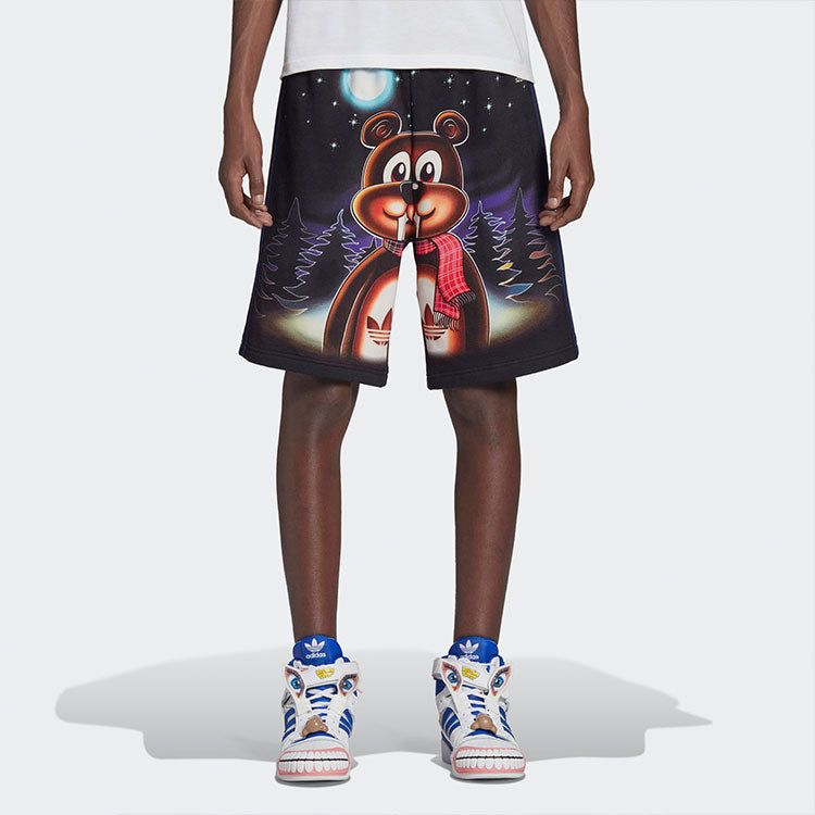 adidas originals x Kerwin Frost Crossover Cartoon Printing Loose Sports Shorts Black HG8777