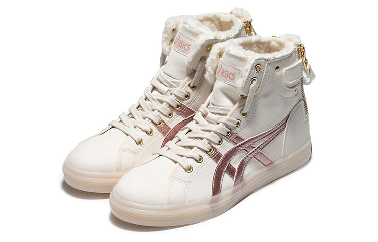 (WMNS) ASICS Double Clutch Fleece Retro High Board Shoe Milk White/Gold 1202A078-100