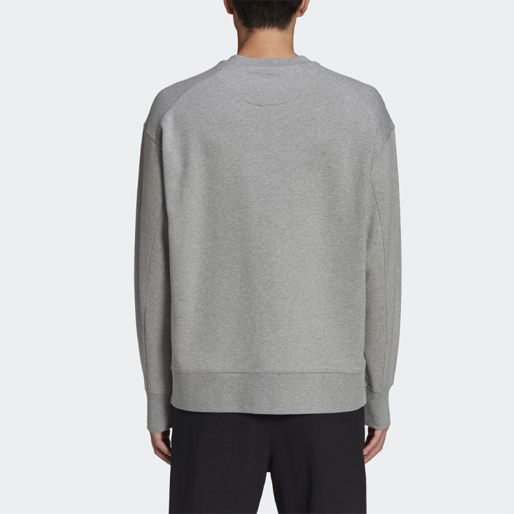 Men's Y-3 SS21 Logo Round Neck Pullover Gray GV4195