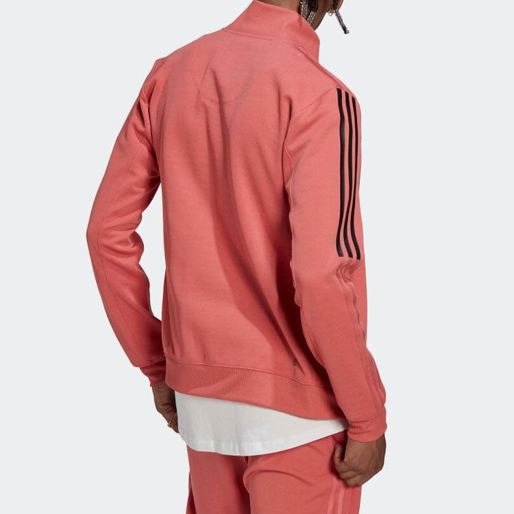 adidas Side Stripe Logo Stand Collar Jacket Pink HN1948