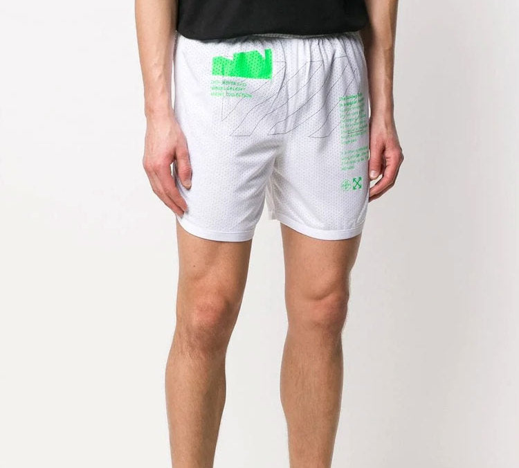 Men's Off-White Mesh Shorts White OMCI005R201010060145