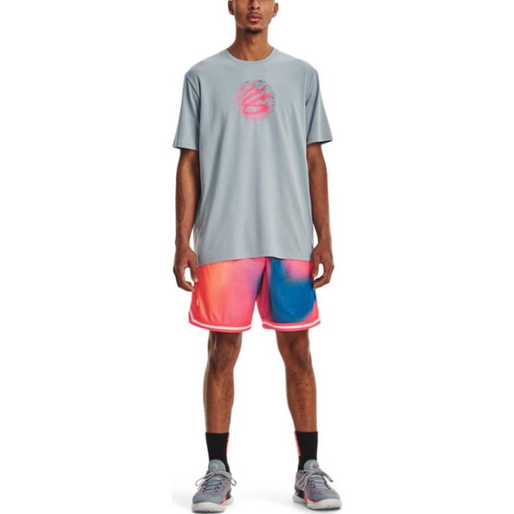 Under Armour Curry Mothers Day Logo T-shirt 'Grey Pink' 1378028-465