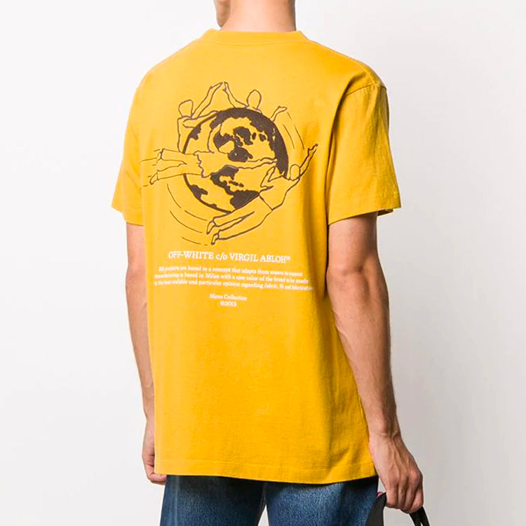 Off-White Logo Applique Short-sleeve Tee Men's Yellow OMAA027F20FAB0071660