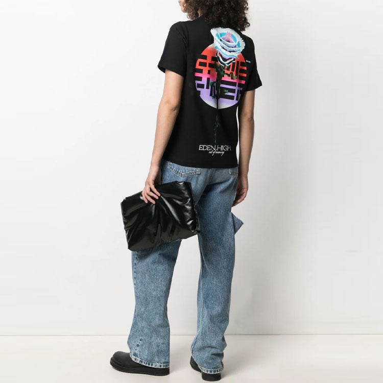 McQ Alexander McQueen SS21 Slogan Printing Round Neck Short Sleeve Black 624665-RQJ74-1000