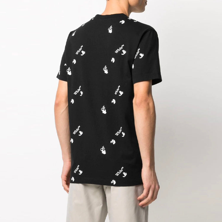 Off-White Men's SS21 Logo Crew Neck Black OMAA027R21JER0121001