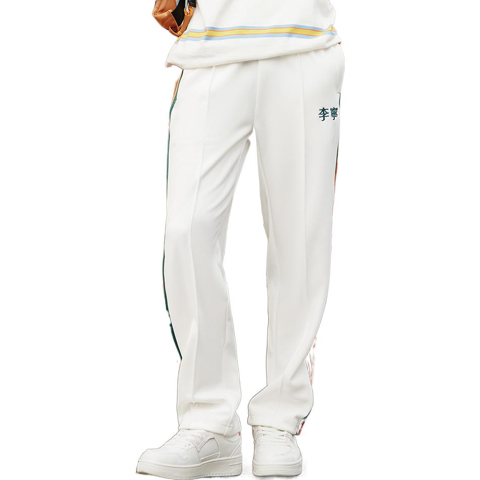 Li-Ning Logo Side Striped Pants 'White' AKLS869-5