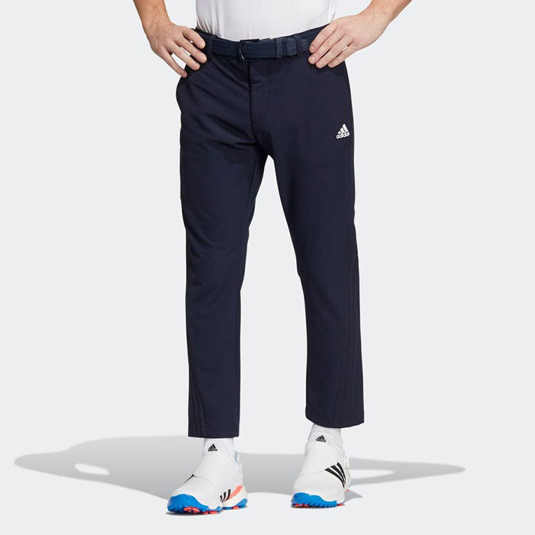 Men's adidas Solid Color Logo Stripe Printing Casual Long Pants/Trousers Navy Blue HA3280