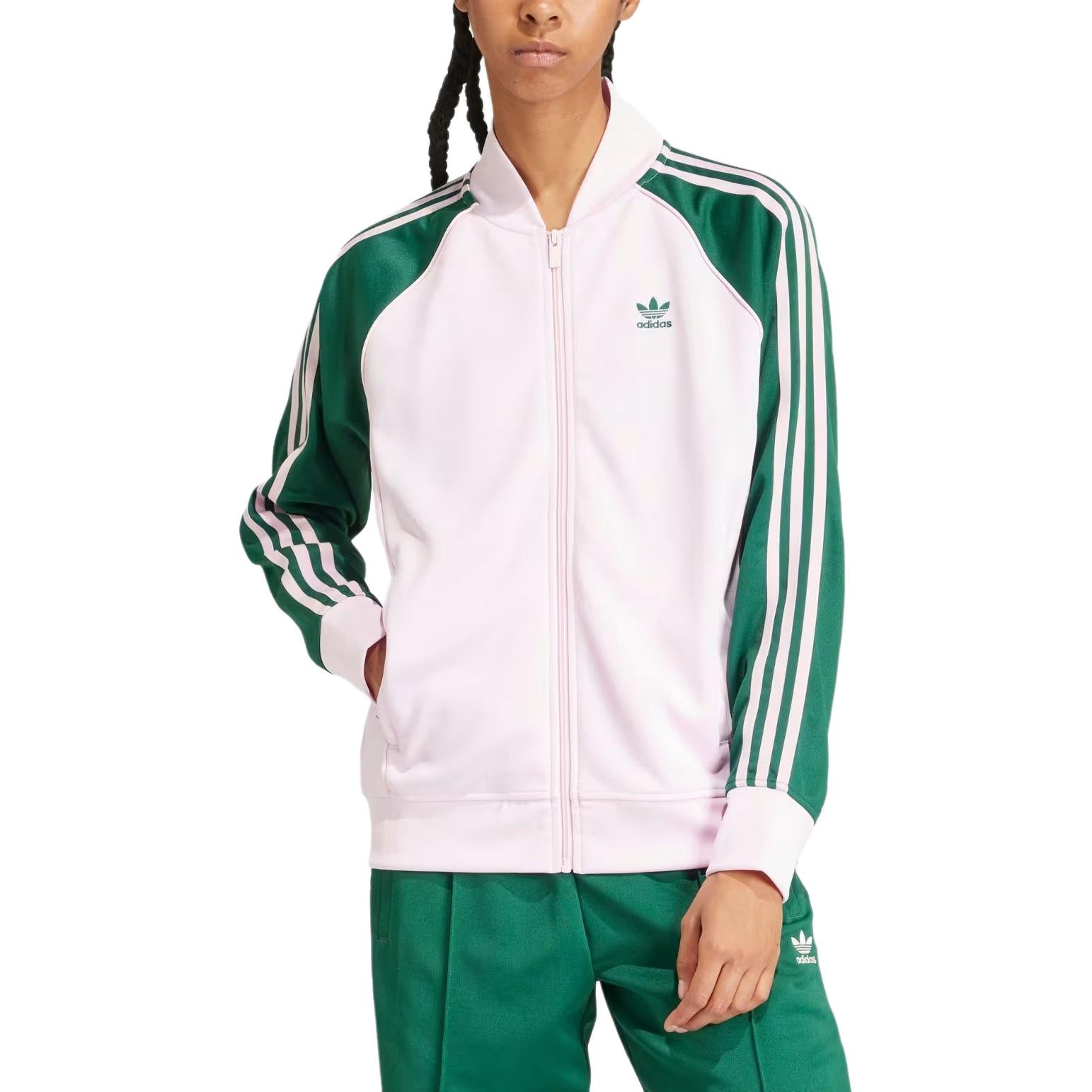 (WMNS) adidas Adicolor Classics SST Loose Track Jacket Asia Sizing 'Pink Green' IM9821