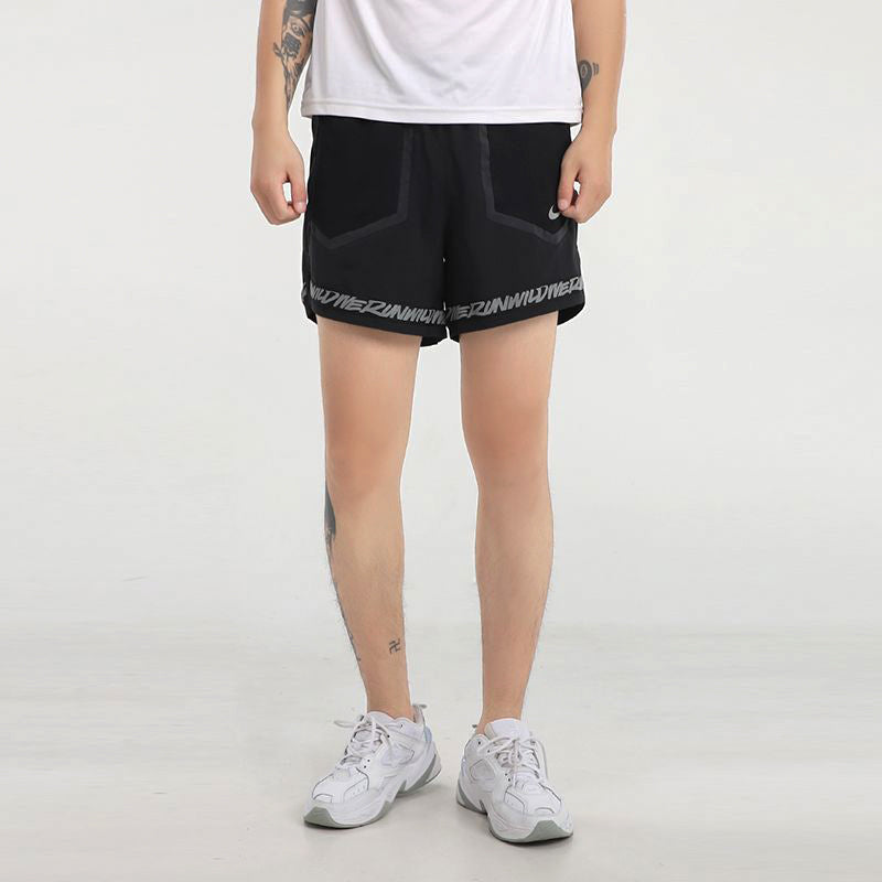 Nike Alphabet Printing Running Sports Shorts Black CU5714-010