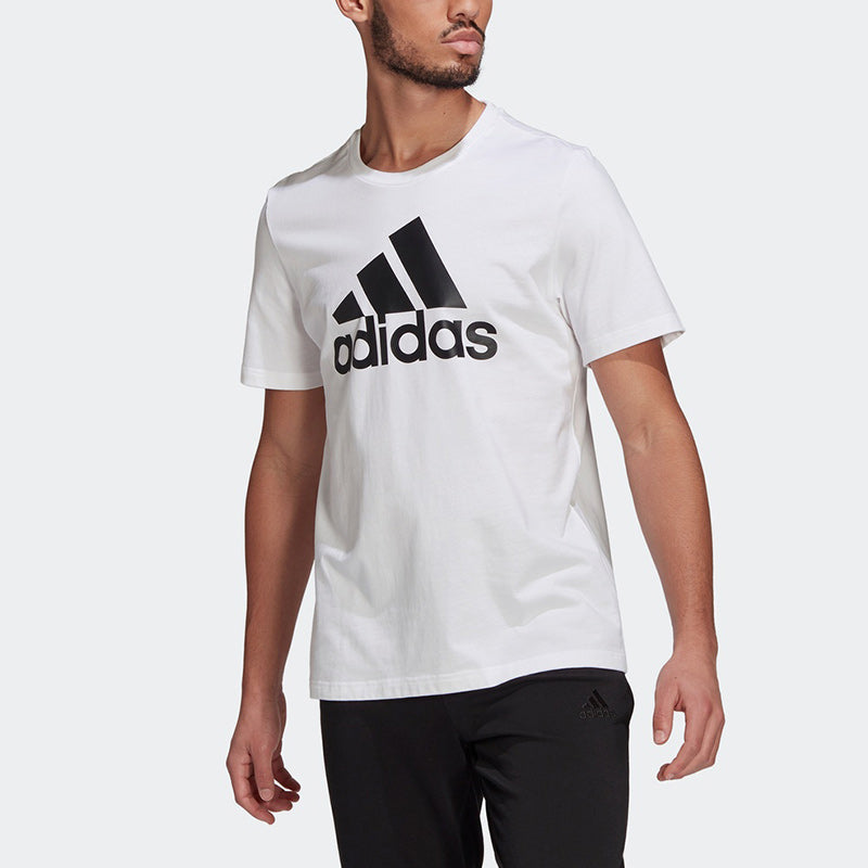 adidas Printed Big Logo Essentials Tee Short Sleeve Men's White GK9121