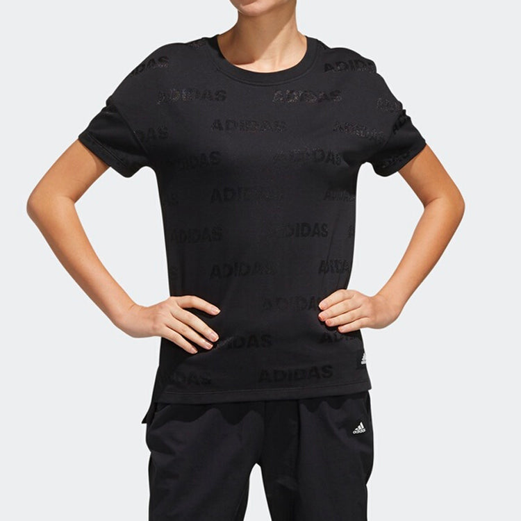 (WMNS) adidas Sports Round Neck Short Sleeve Black FK3520