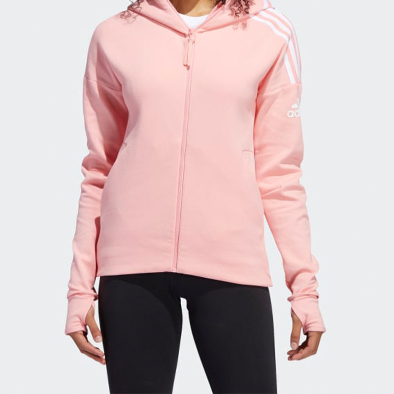 (WMNS) adidas Letter Printing Hooded Jacket Pink FI6722