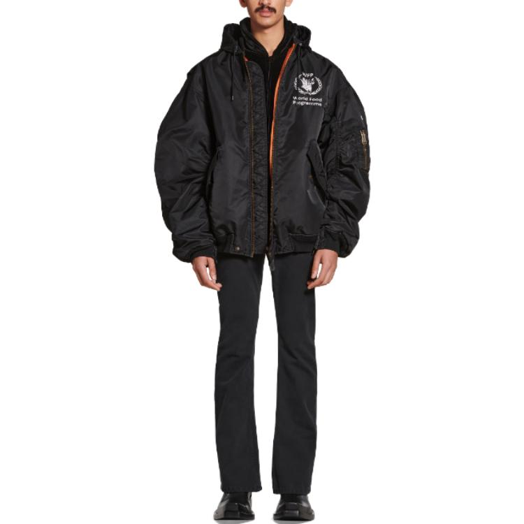 Balenciaga x WFP Light Hooded Bomber 'Black' 752178TLO251000