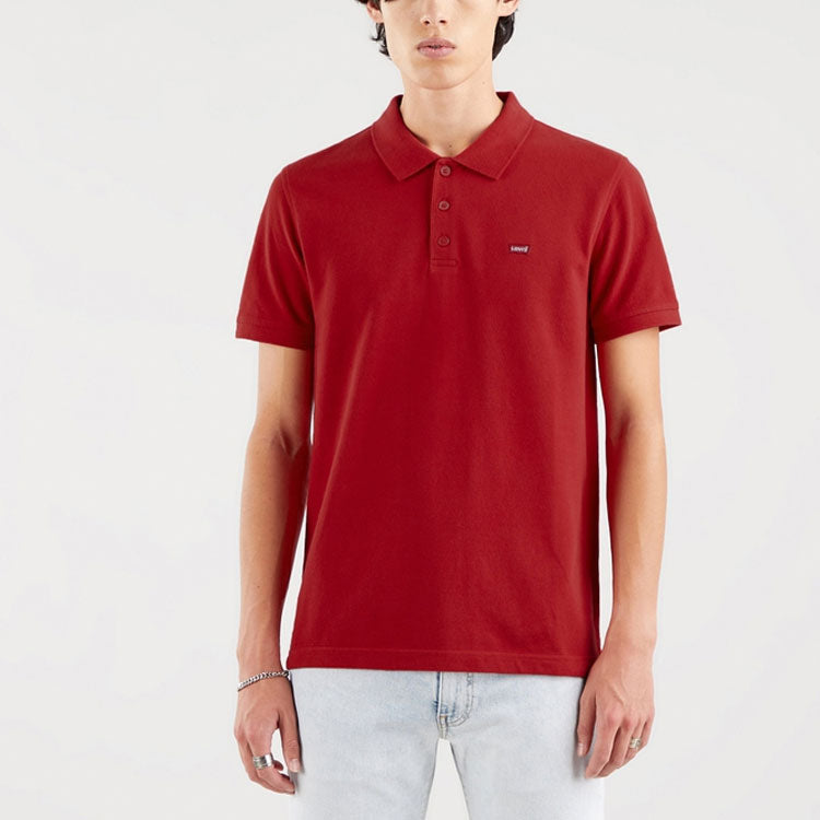 Men's Levis Red Flag Embroidered Polo Short Sleeve Red 35883-0006