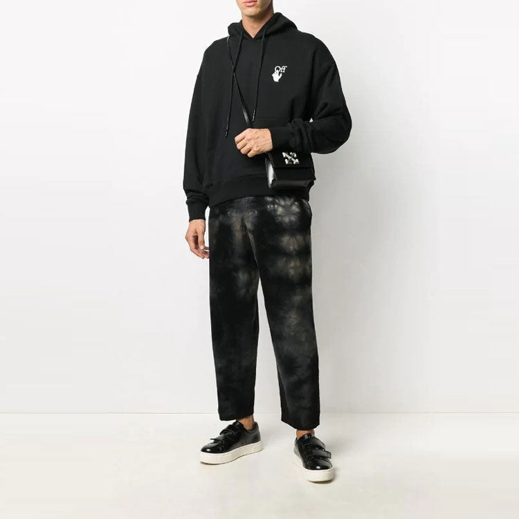 Off-White FW20 Painting Arrow Hooded Sweater Men's Black OMBB037F20FLE0021001