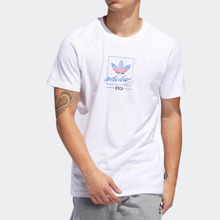adidas Grand Tee 'White Red Blue' DU8341