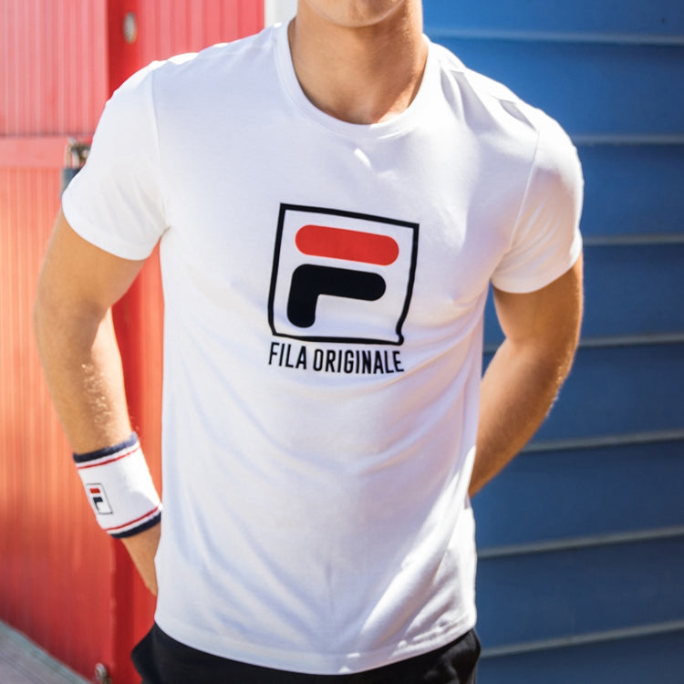Men's FILA Sports Short Sleeve White T-Shirt F11M828106F-WT