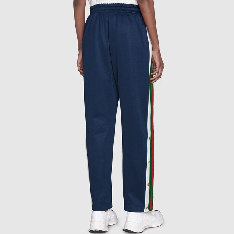 (WMNS) Gucci Knitted Sweatpants With Logo 'Blue' 666495-XJDP4-4206