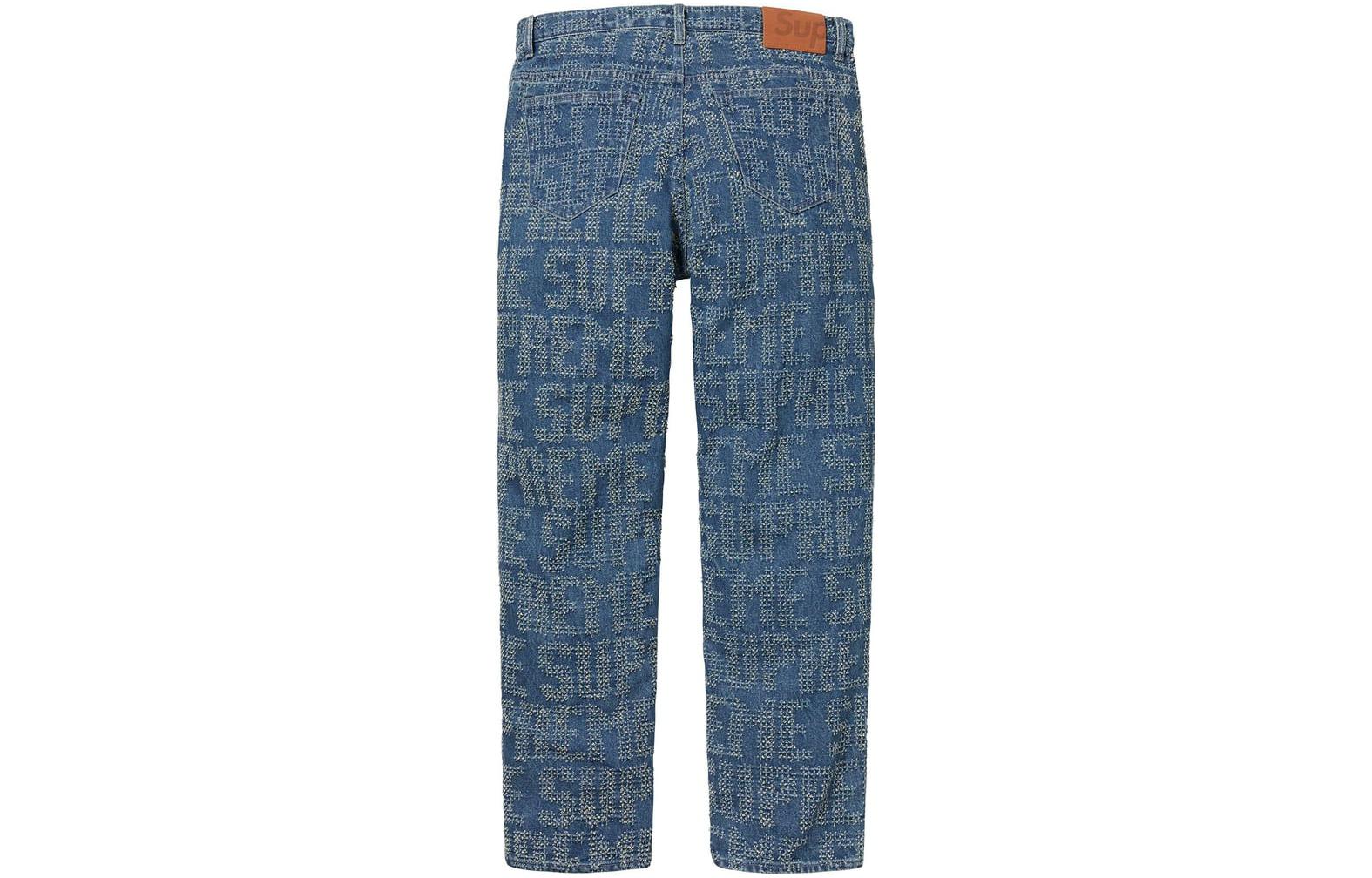 Supreme FW23 Week4 Needle Punch Regular Jean Pants 'Blue' SUP-FW23-079