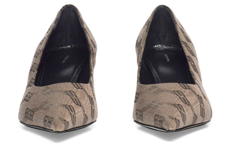 (WMNS) Balenciaga 60mm Square Knife BB Monogram pumps 'Tan' 707353W2I103020