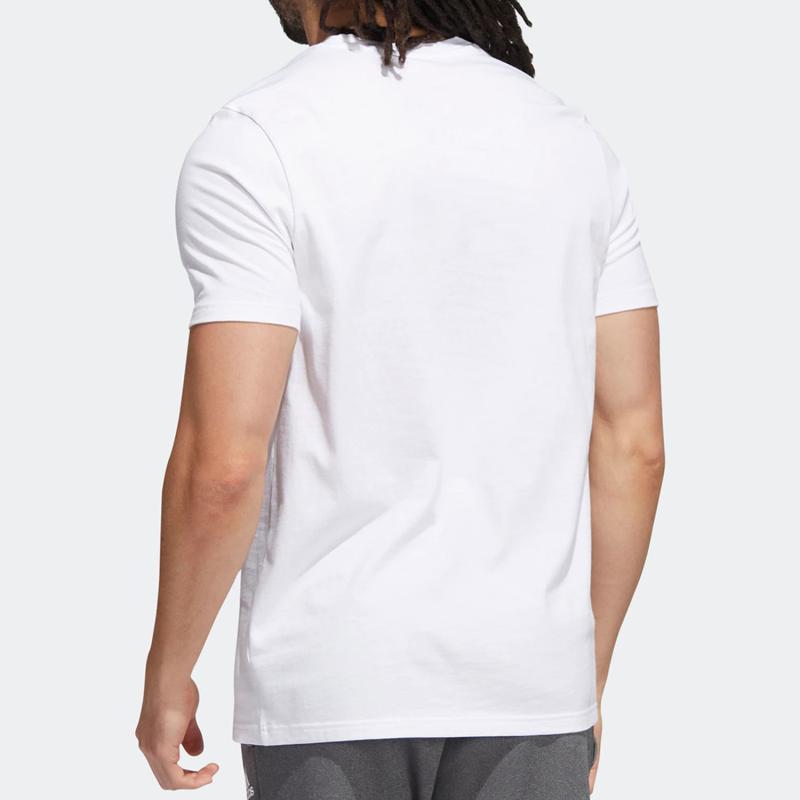 Men's adidas Minimalistic Alphabet Logo Printing Athleisure Casual Sports Round Neck Short Sleeve White T-Shirt IB9429