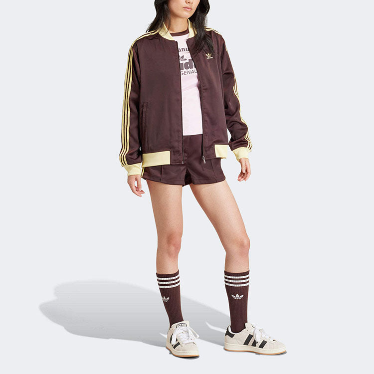 (WMNS) adidas 3-Stripes Satin Shorts Asia Sizing 'Shadow Brown' IR6094