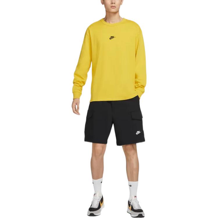 Nike Sportswear Sport Essentials Solid Color Logo Embroidered Big Pocket Straight Shorts Black DM6834-010