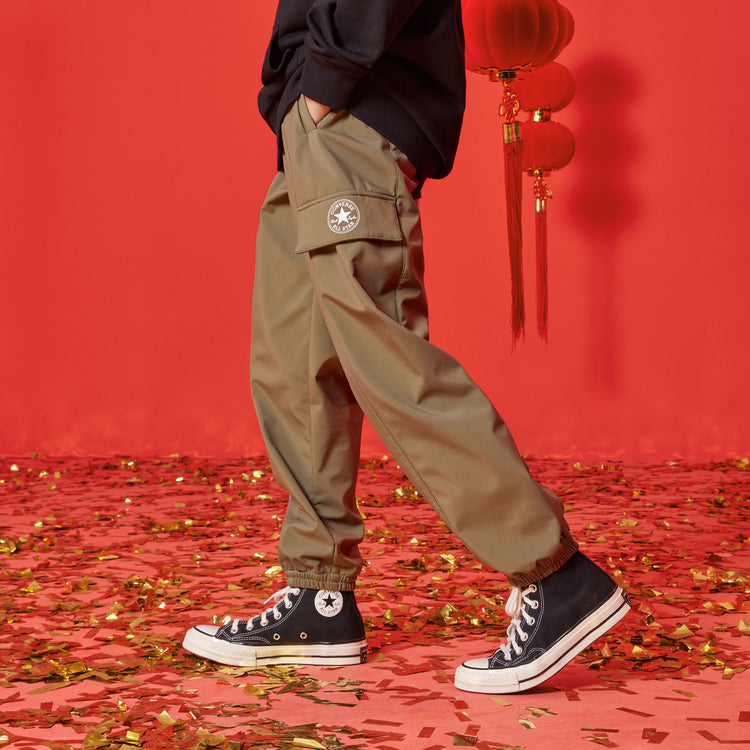 (GS) Converse Solid Color Elastic Waist Pants Asia Sizing 'Olive Green' CV2312128GS-001