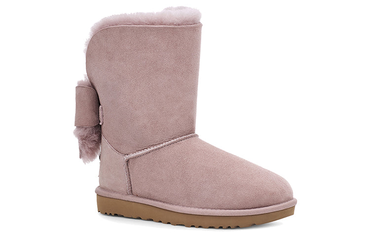 (WMNS) UGG Classic Short Cuffed Bow Snow Boots Pink 1112501-DUS