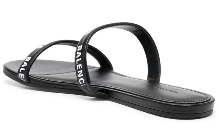 (WMNS) Balenciaga Logo Sandals 'Calf Black' 694999WCAE11090