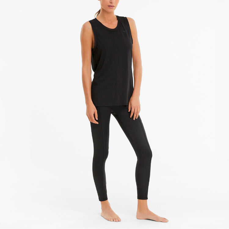 (WMNS) PUMA Studio Burnout Training Tank Top 'Black' 520225-01