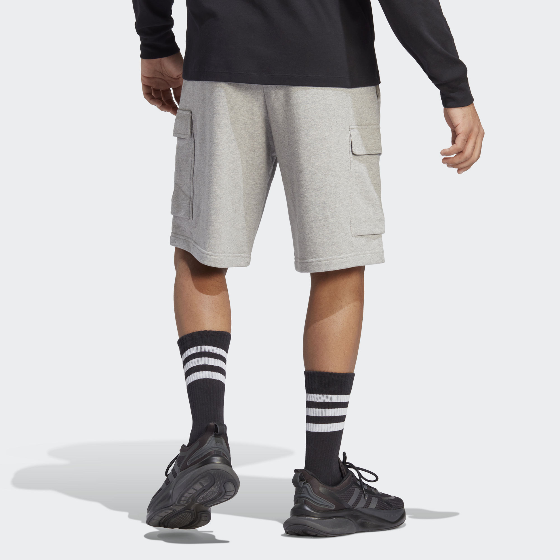 adidas Essentials French Terry Cargo Shorts Asia Sizing 'Grey' HA4340