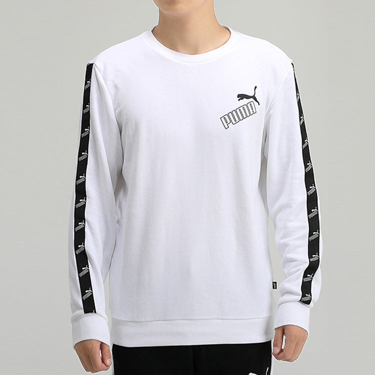 PUMA Amplified Crew Round Neck Casual Pullover White 586914-02
