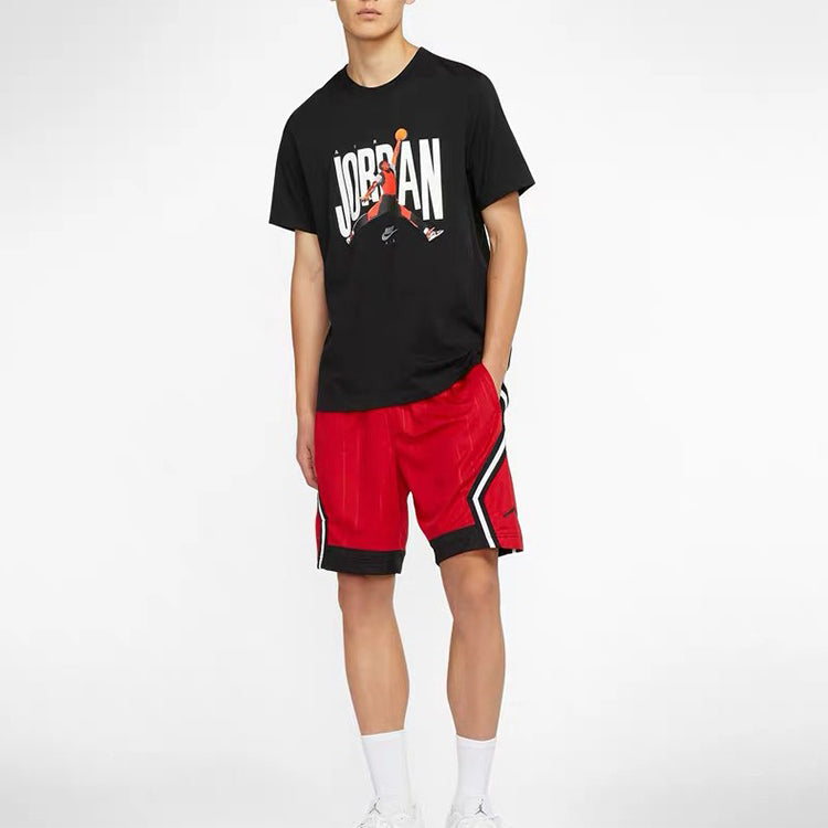 Air Jordan Printing Logo Round Neck Short Sleeve 'Jumpman Black' CJ6307-010