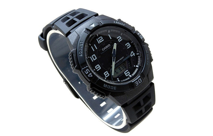 CASIO Waterproof Sports Shockproof Solar Powered Mens Black Analog AQ-S800W-1B